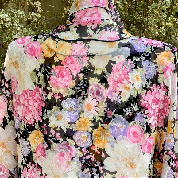 Holly Harp Vintage Flowered Silk Dress, sz S - Picture 4 of 12